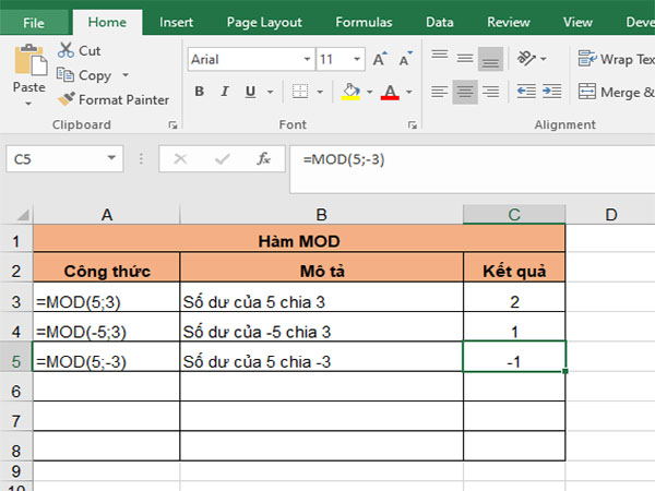 Ứng dụng thực tế của hàm MOD