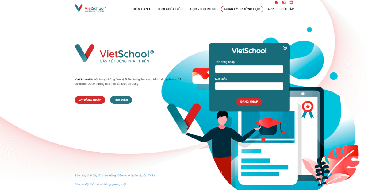 Phần mềm quản lý điểm VietSchool