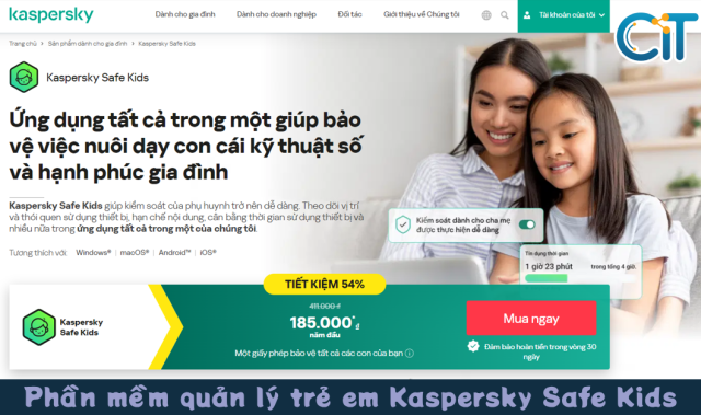 Phần mềm quản lý trẻ em Kaspersky Safe Kids