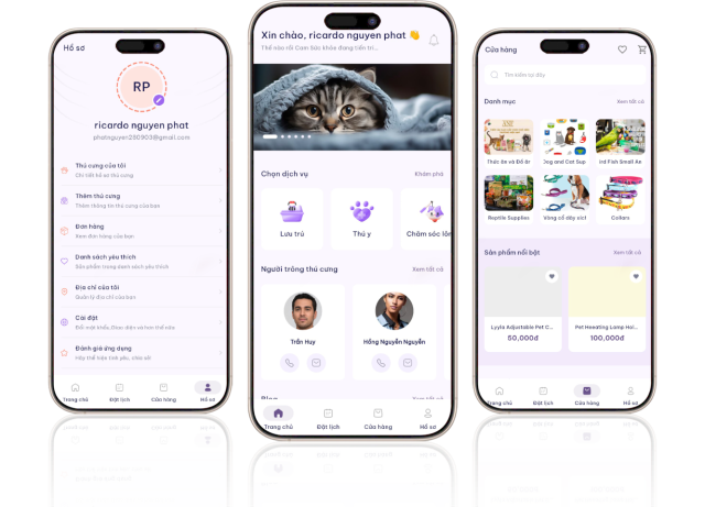 Thiết kế phần mềm quản lý thú cưng - app cho khách hàng