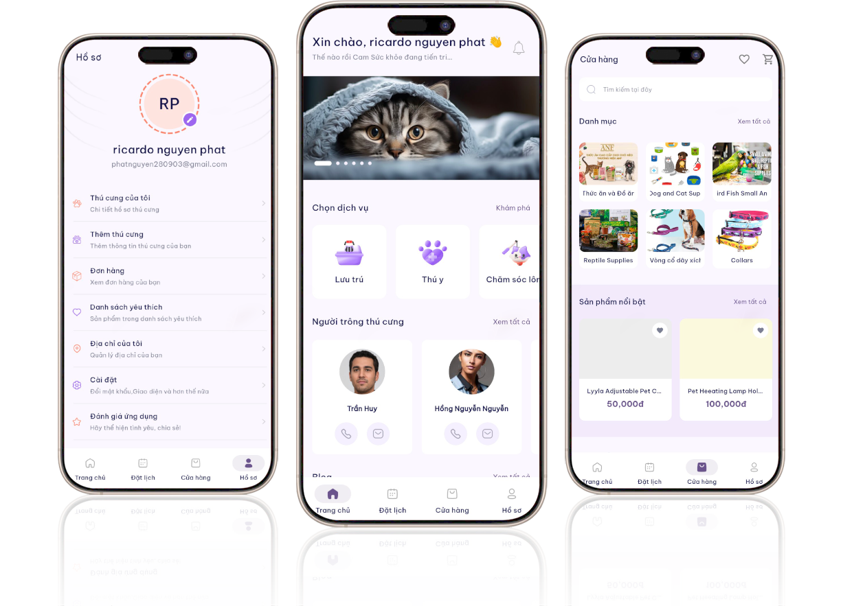 Thiết kế phần mềm quản lý thú cưng - app cho khách hàng