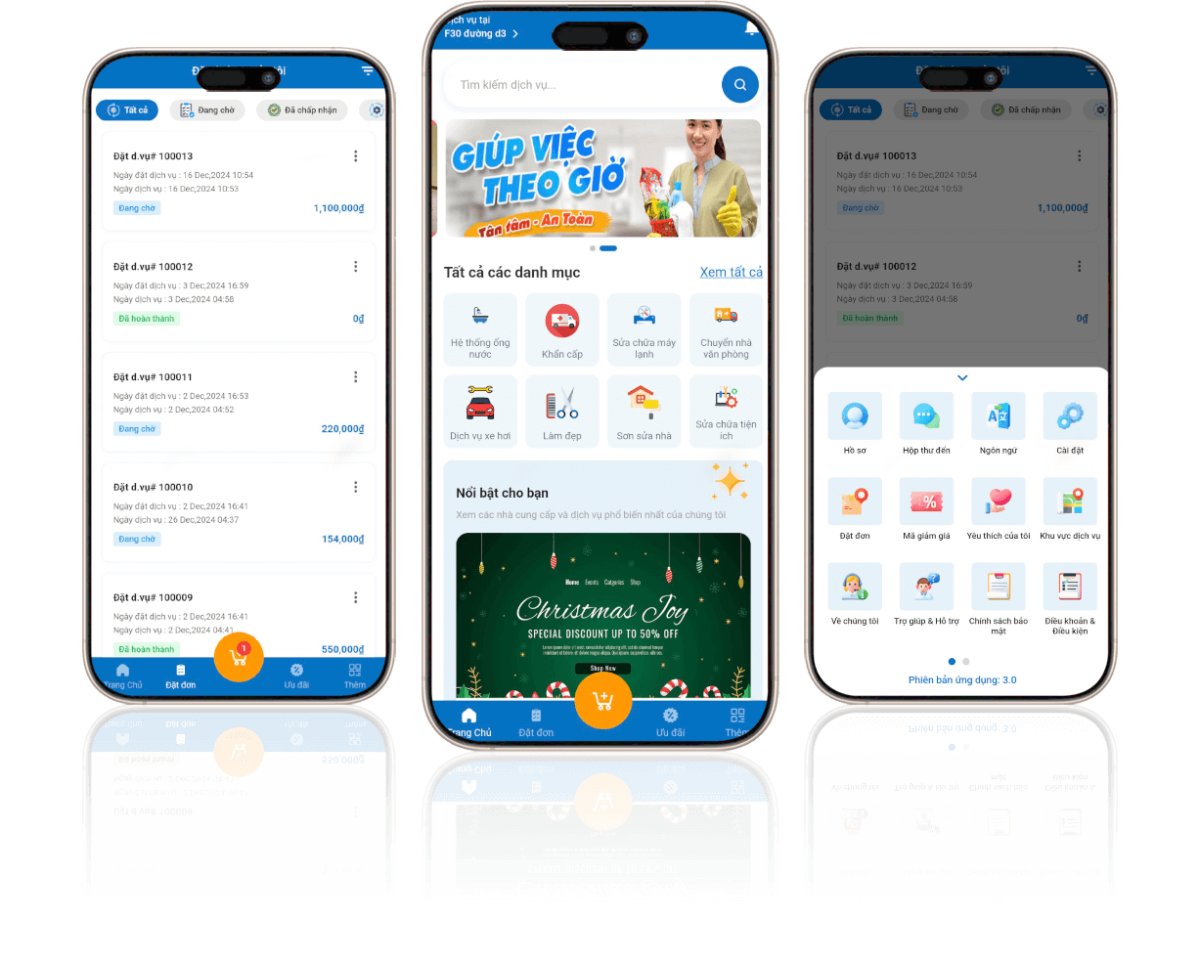 Thiết kế app gọi thợ theo yêu cầu - App cho khách hàng