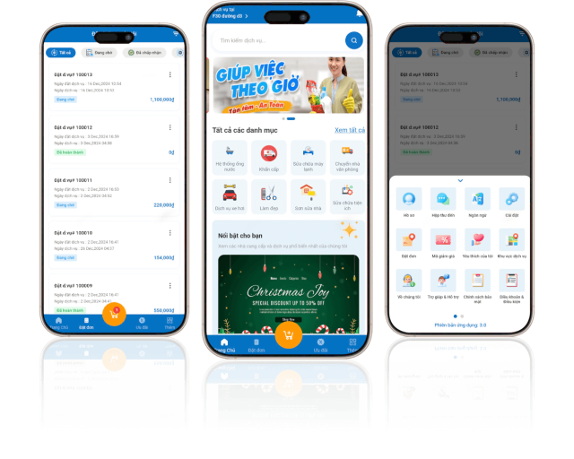 Thiết kế app gọi thợ theo yêu cầu - App cho khách hàng
