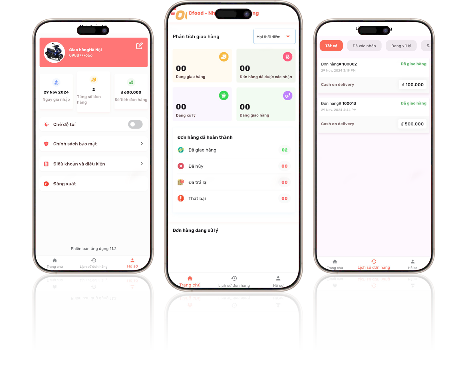 Thiết kế app quản lý quán cà phê - app cho nhân viên giao hàng