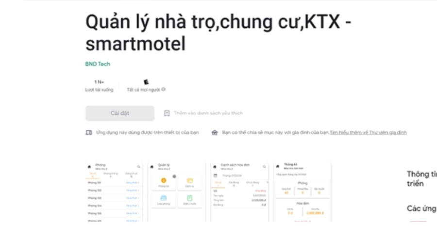 Phần mềm quản lý nhà trọ SmartMotel