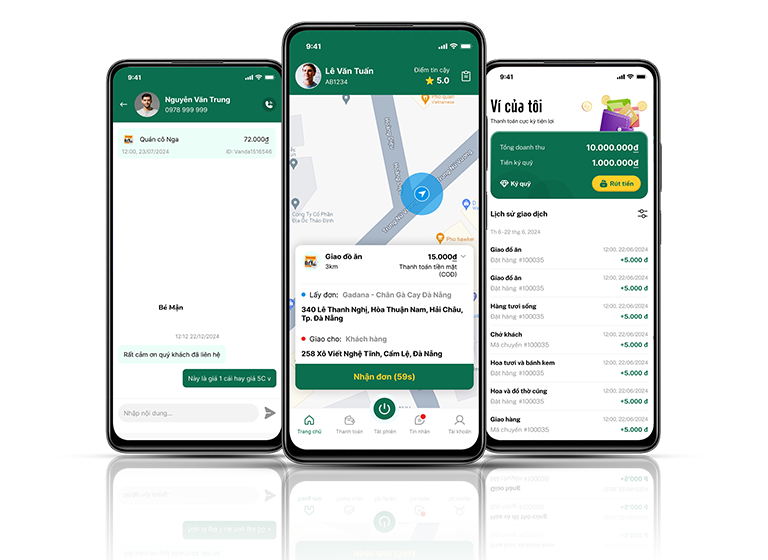 app cho tài xế giao hàng