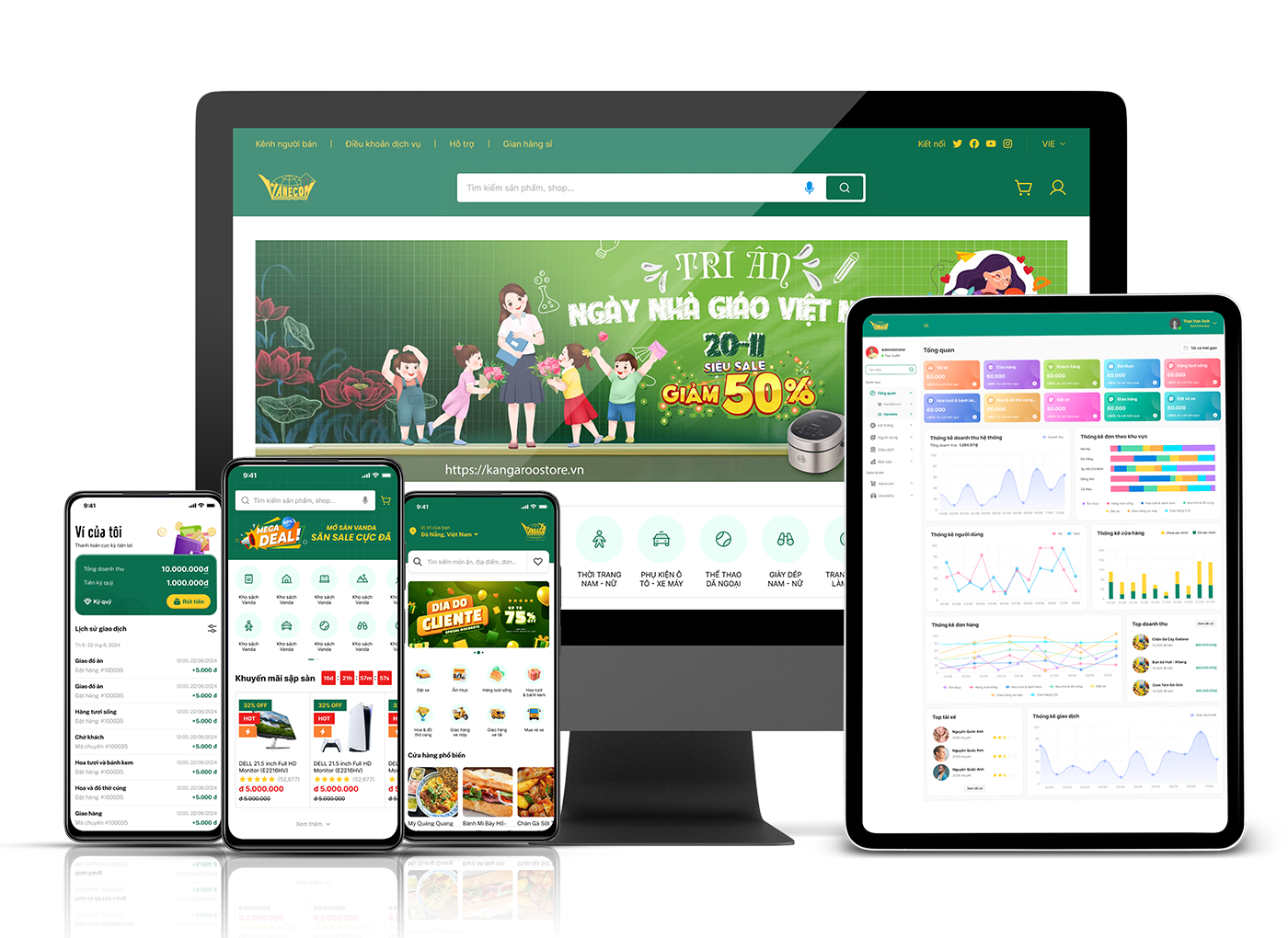 hệ sinh thái app sàn thương mại điện tử