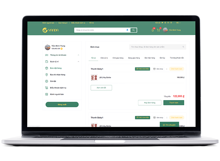 web quản lý cho chu shop bán hàng