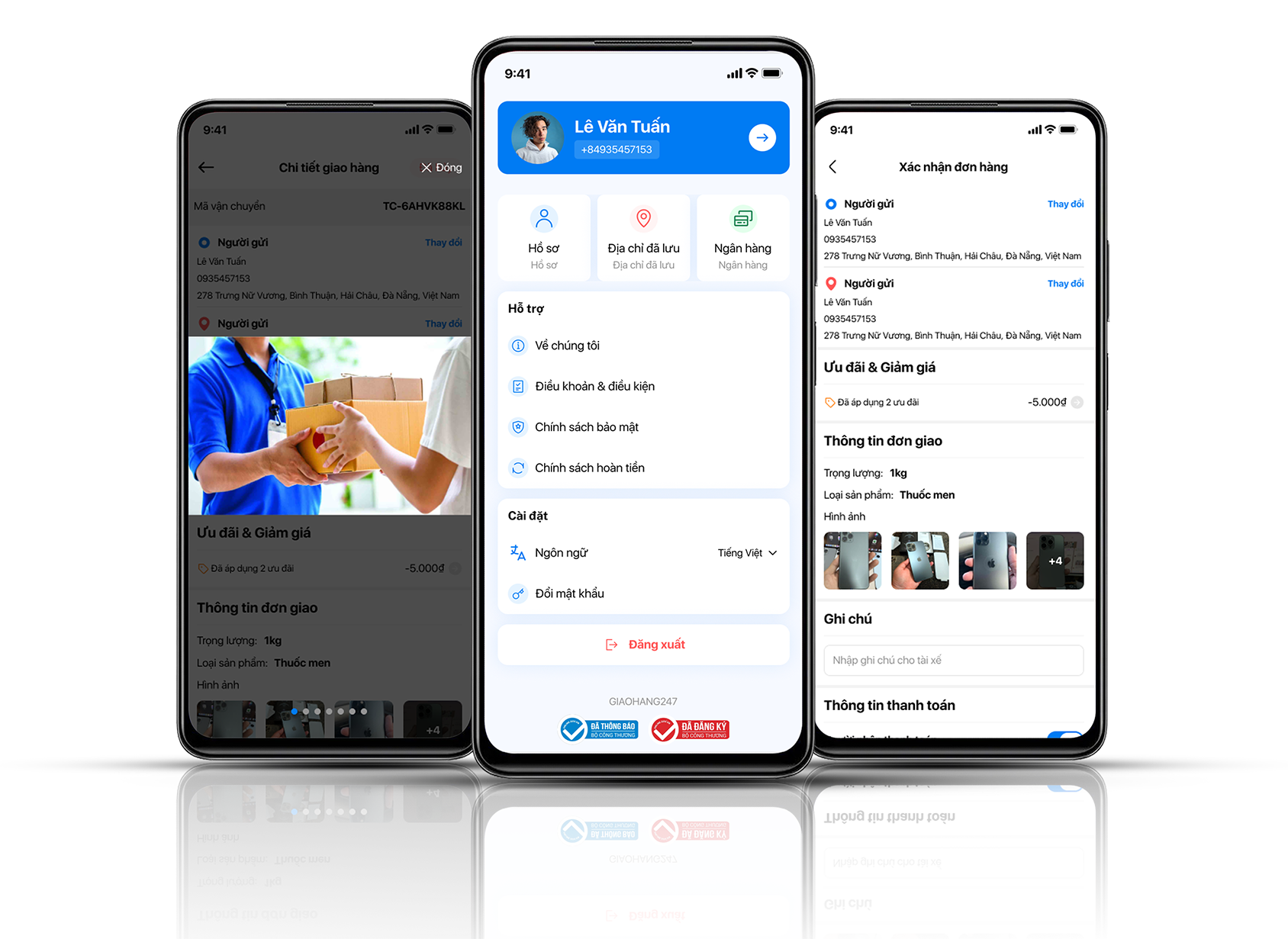 app giao hàng đặt hàng