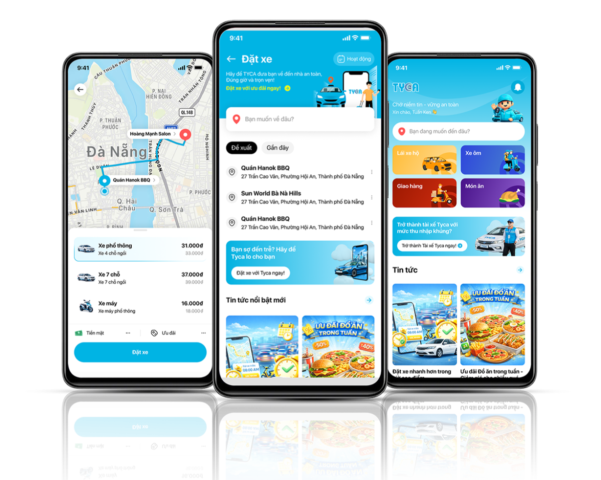 thiết kế app đặt xe