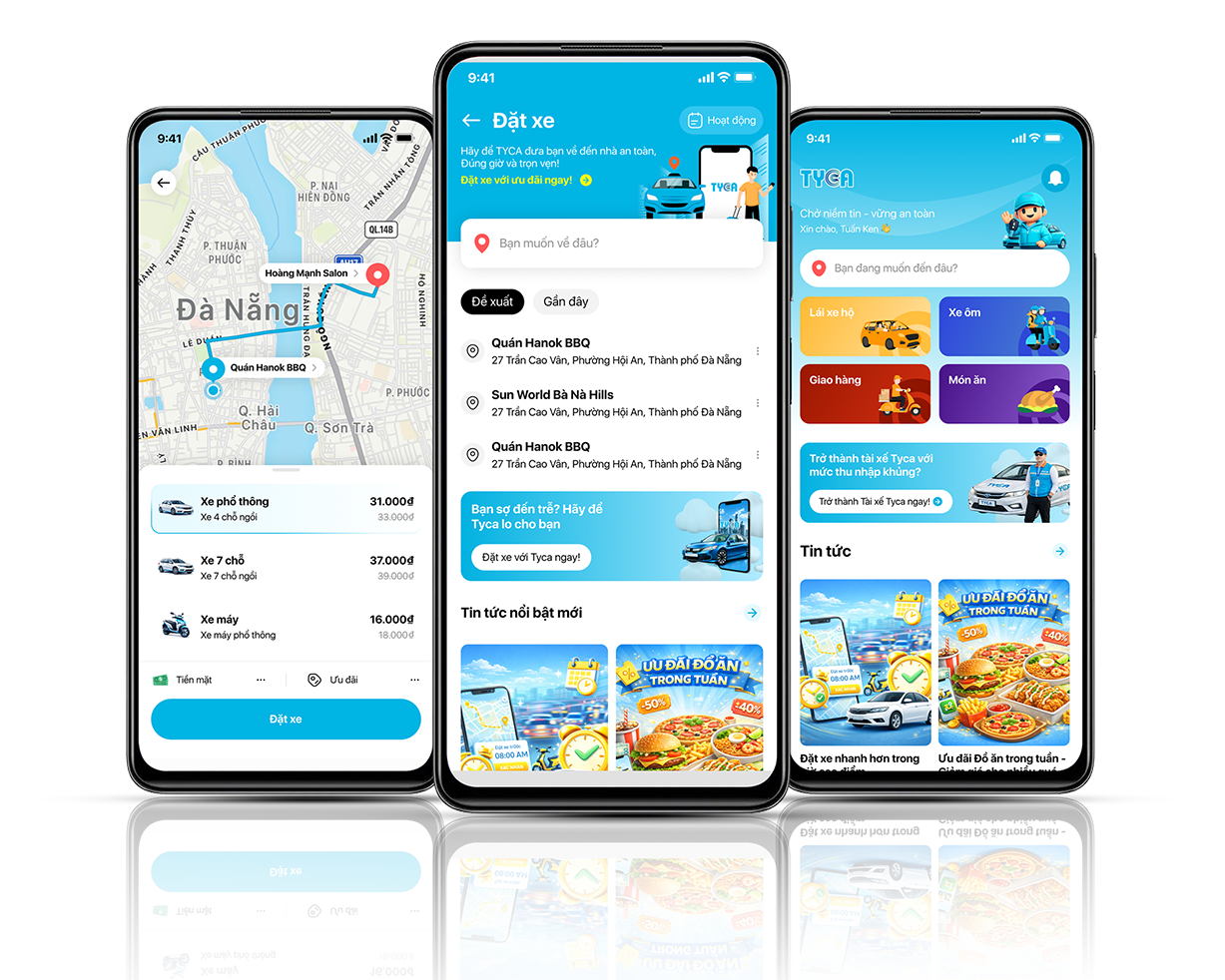 thiết kế app đặt xe