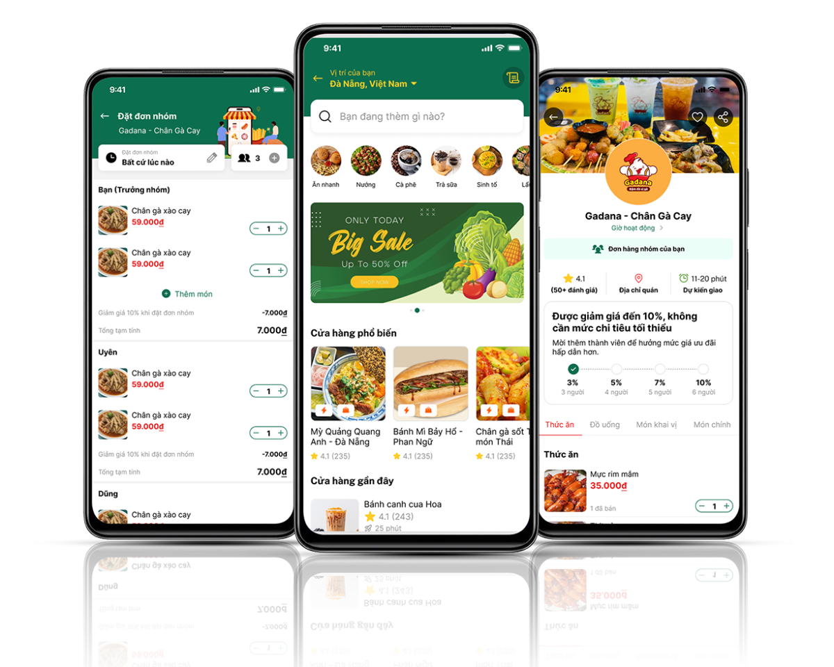 thiết kế app giao đồ ăn