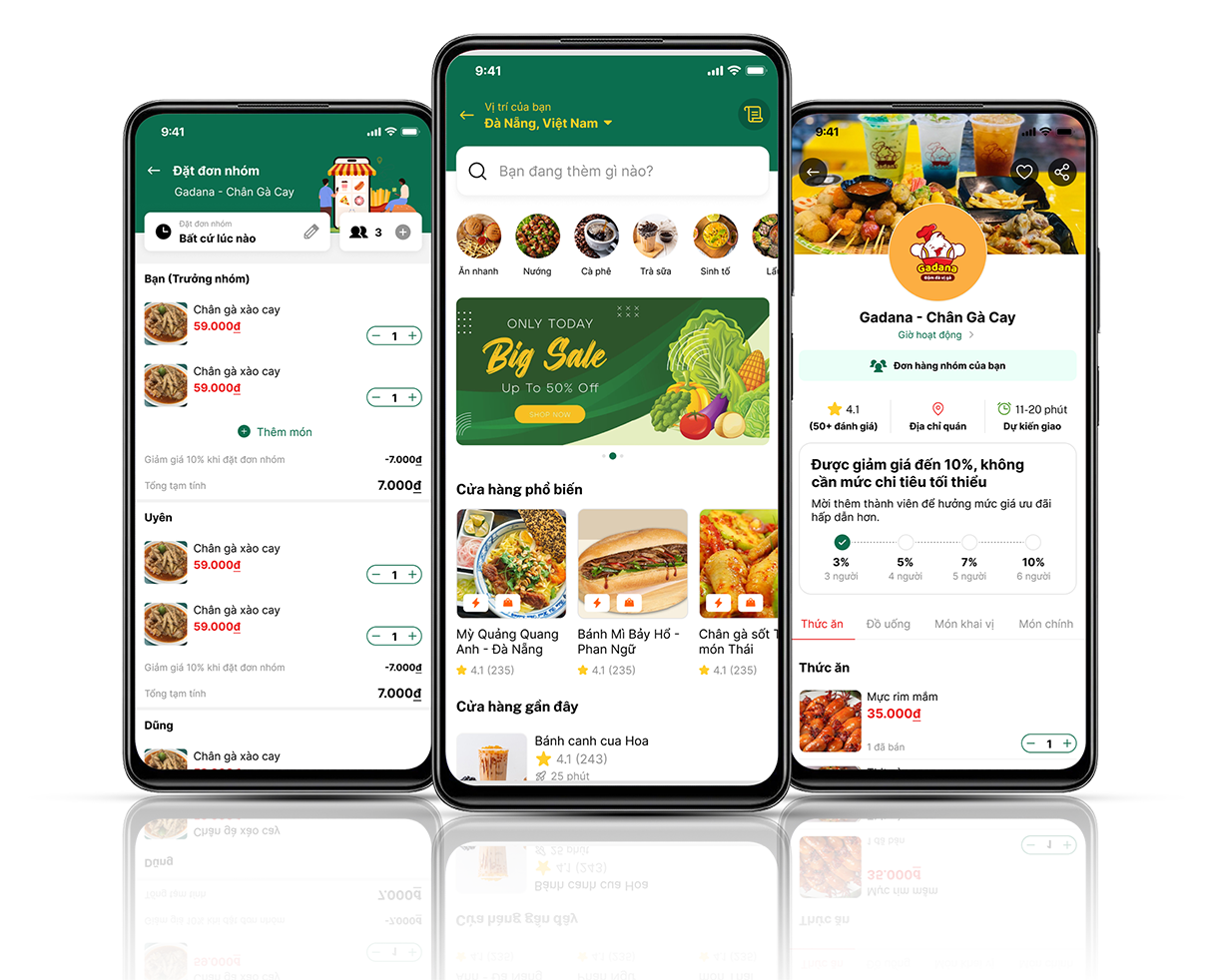 thiết kế app giao đồ ăn