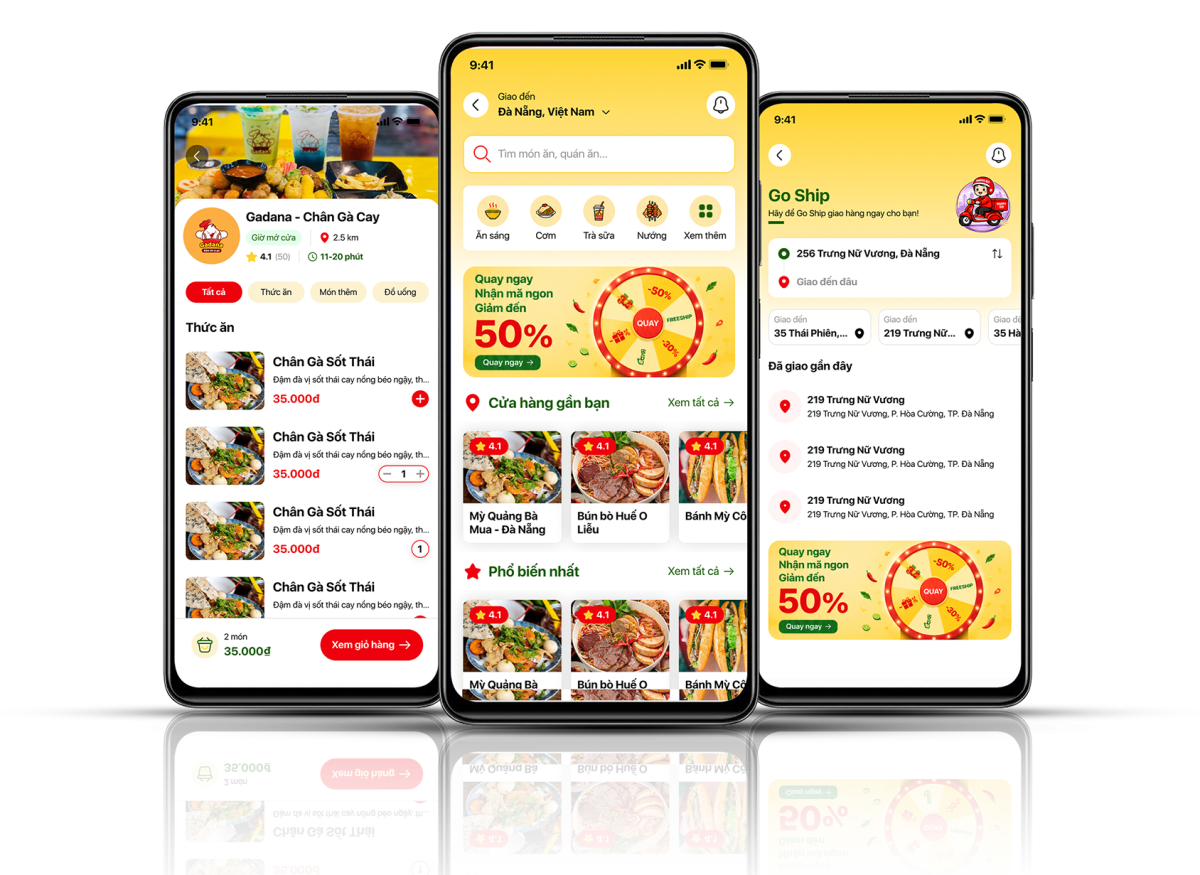 thiết kế app giao đồ ăn