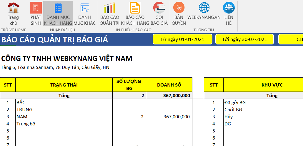 Phần mềm quản lý báo giá 