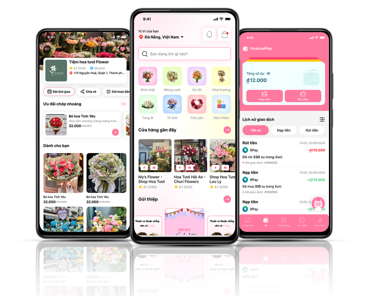 APP sàn thương mại hoa tươi thiết kế app giao hoa