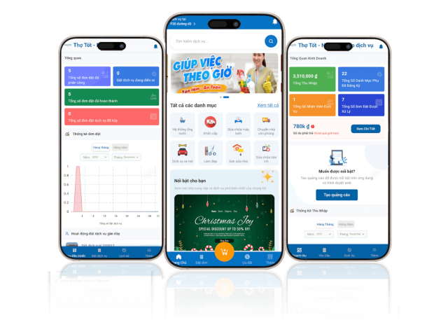 Thiết kế app gọi thợ theo yêu cầu - App cho khách hàng