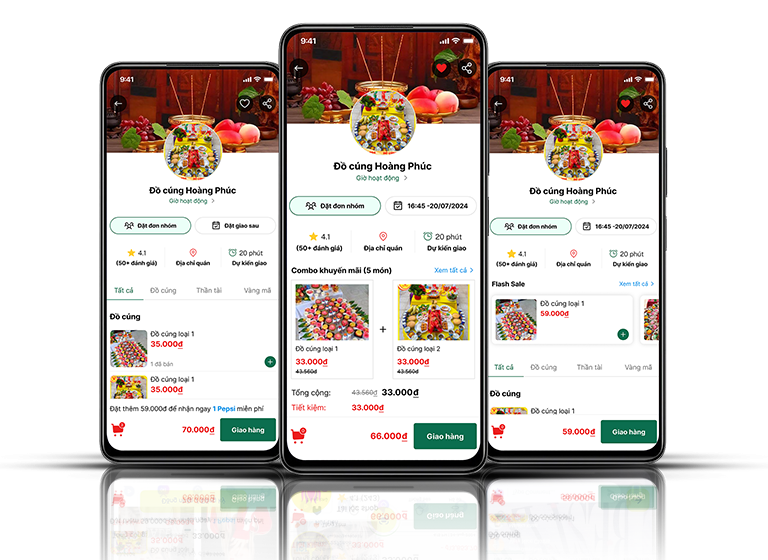thiết kế ứng dụng đặt đồ cúng