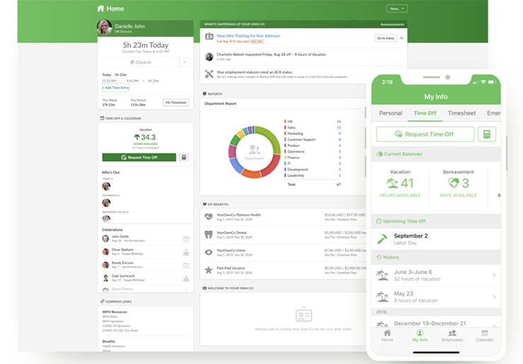 BambooHR Labor Management Software