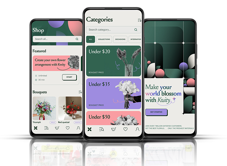 Design an application to order fresh flowers online to demand