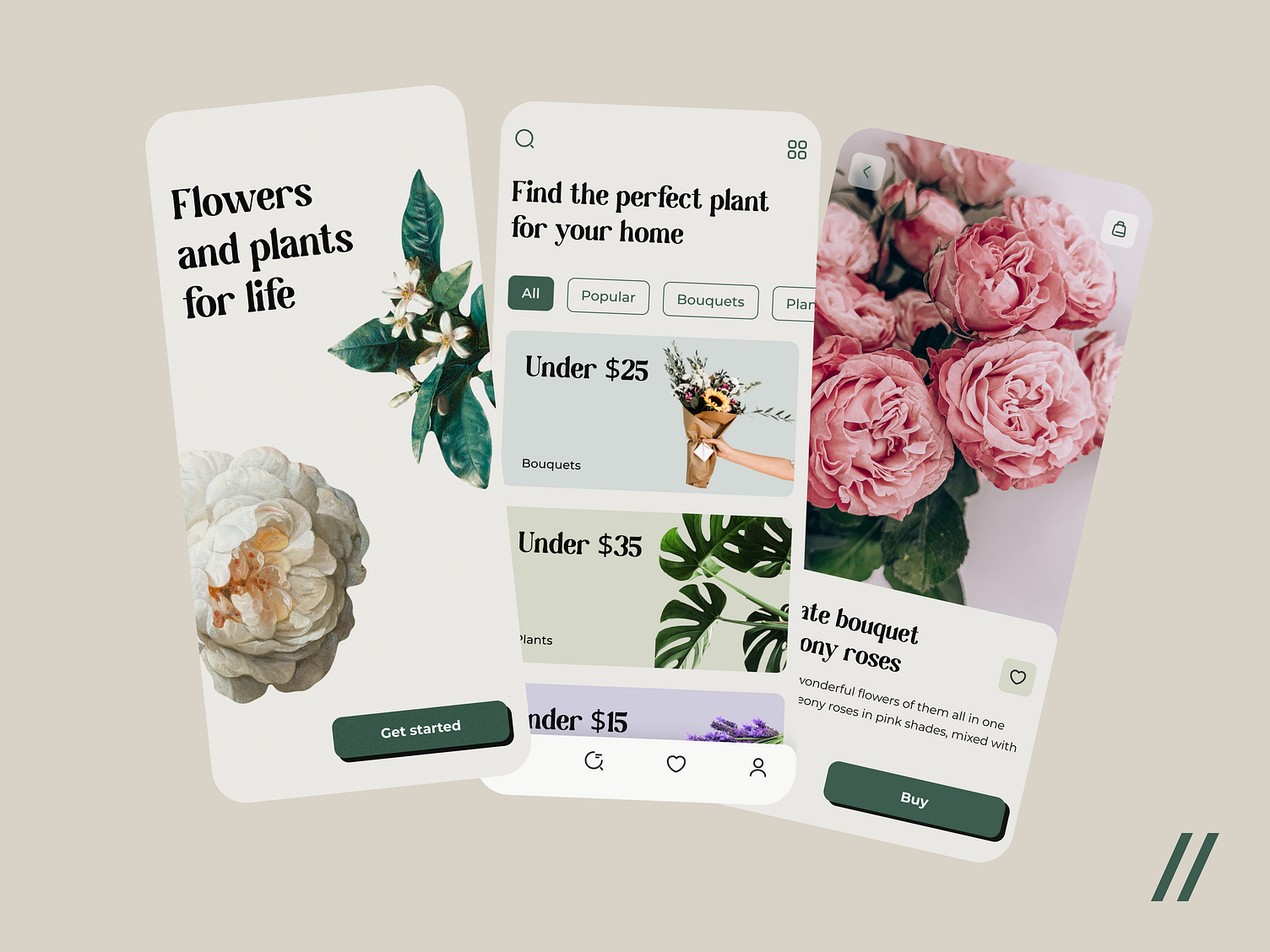 Design an application to order fresh flowers online to demand