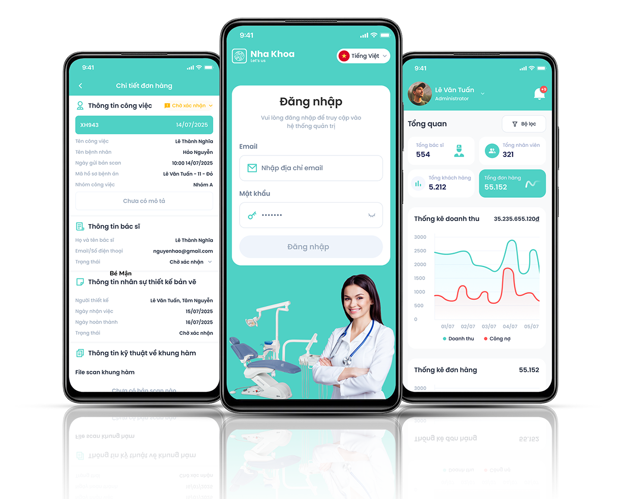 thiết kế app quản lý nha khoa
