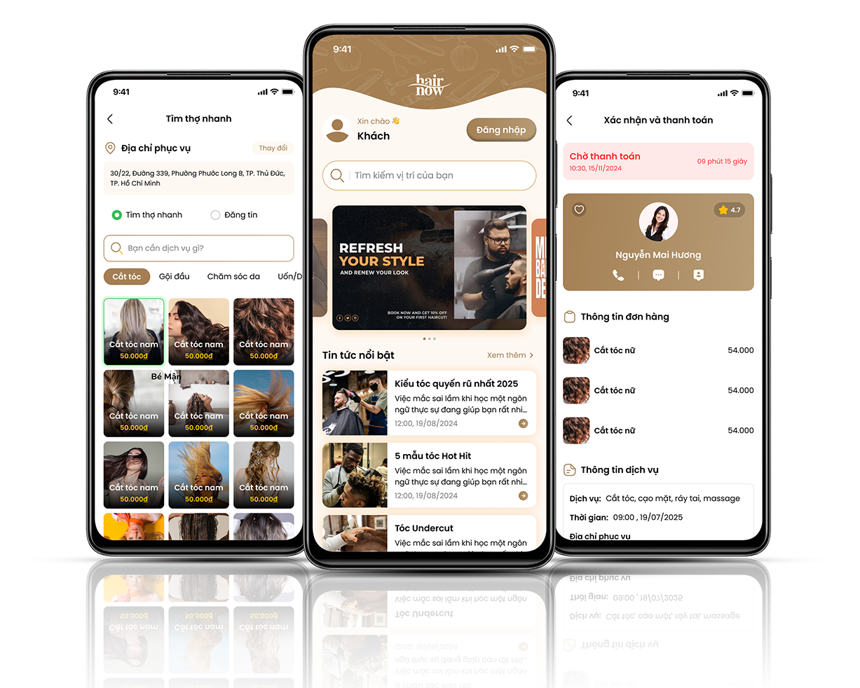 app đặt lịch cắt tóc