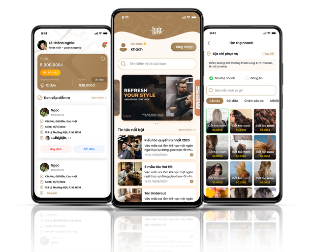 thiết kế app cắt tóc tại nhà