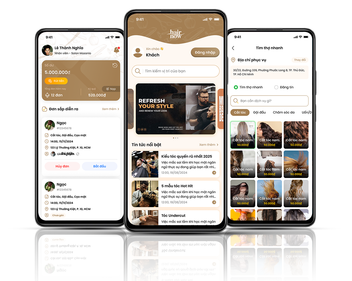 thiết kế app cắt tóc tại nhà