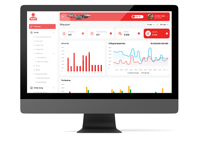 web quản trị app lái hộ